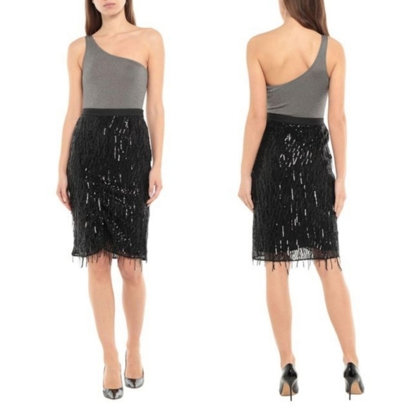 New Dorothee Schumacher Sequin Shimmer Black Pencil Midi Skirt NWT 6 US/Medium - Picture 4 of 13
